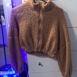 Fuzzy cropped jacket NWT